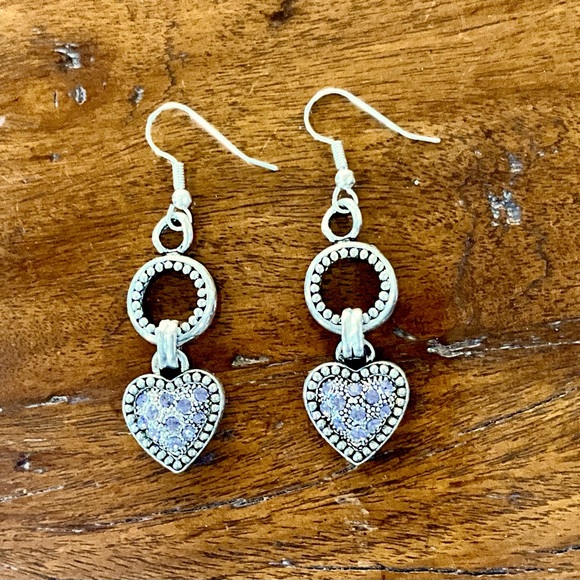 Mother’s Day Graduation Lavender Crystals Hearts Necklace & Earrings - Picture 3 of 4